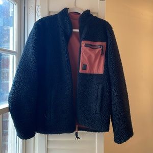 Topo Designs reversible fleece jacket orange/black  size L
